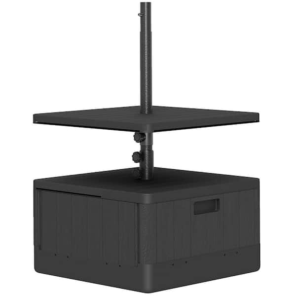 Outsunny Outdoor Umbrella Stand Base, 176 lbs. with Stand Filling, HDPE, Metal Patio Umbrella Base in Black