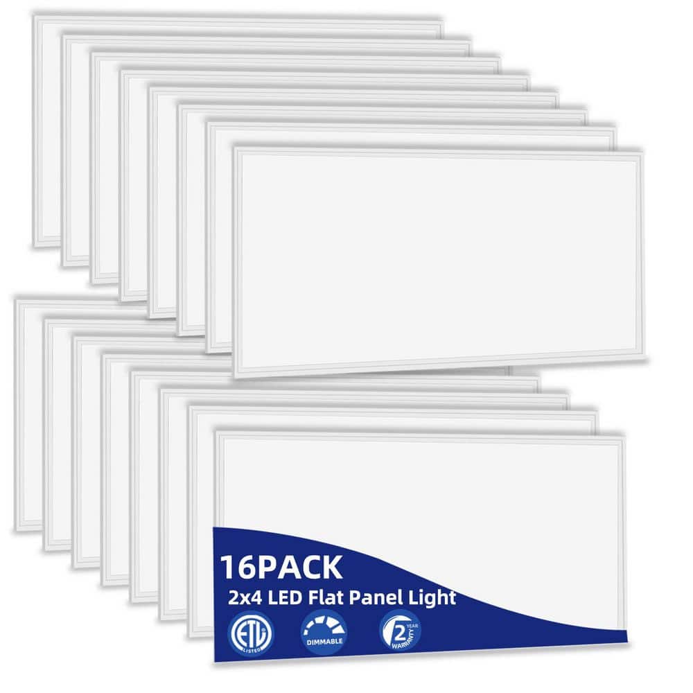 2 ft. x 4 ft.7800 Lumens Integrated LED Flat Panel LED Drop Ceiling Light 5000K for Office Kitchen,ETL Listed (16-Pack) price history on PriceWatchPro