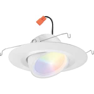 RB Adjustable 6 in. CA T20 Version Smart Tunable CCT/Color Changing Integrated LED Retrofit White Recessed Light Trim