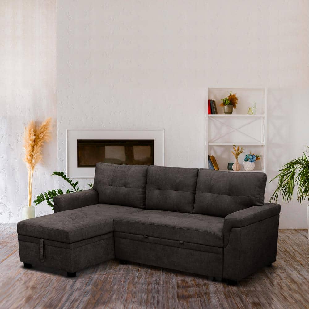 家具 sofa bed Amazon.com: 92-inch Pull-Out Sofa Bed with Storage Space for