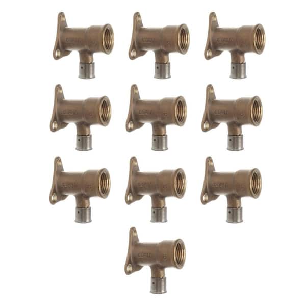 Viega PureFlow 3/8 in. Press x 1/2 in. FPT Zero Lead Bronze 90° Drop Ear Elbow (10-pack)