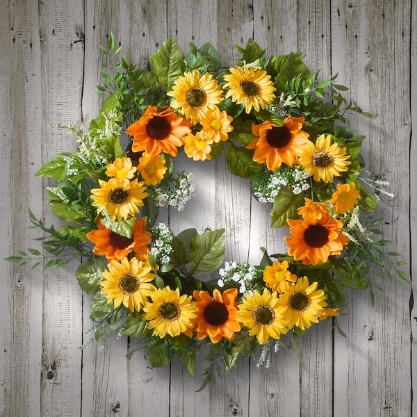 National Tree Company 18 in. Artificial Sunflower Wreath