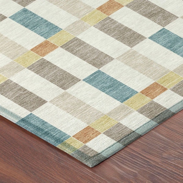 Chantille Machine Washable Indoor/Outdoor Abstract ACN2548 Ivory 3 ft. x 5 ft. Area Rug