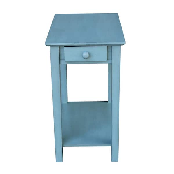 International Concepts Narrow Ocean Blue Solid Wood End Table