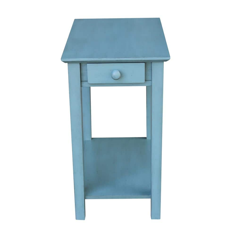 International Concepts Narrow Ocean Blue Solid Wood End Table Ot32 2214 The Home Depot