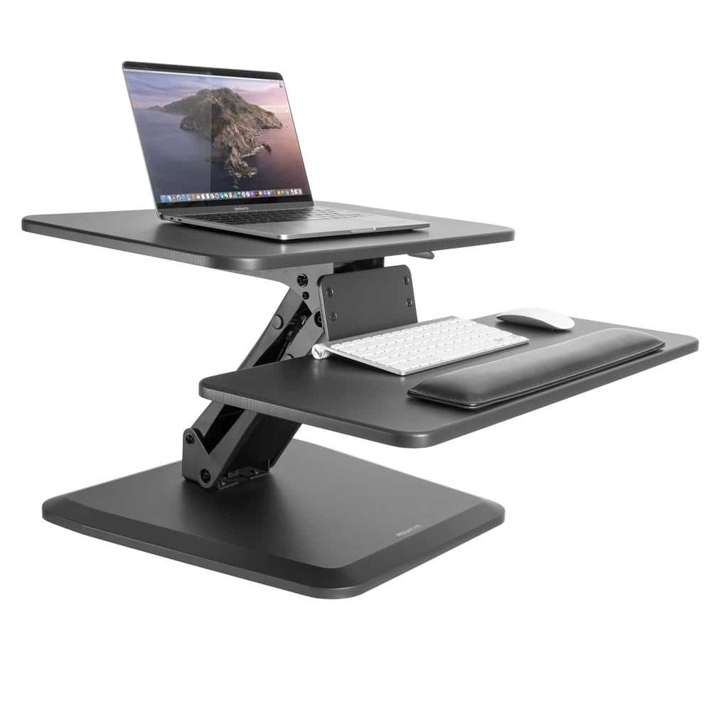 mount-it! 23.5 in. Black Standing Desk Converter with Gas Spring Arms