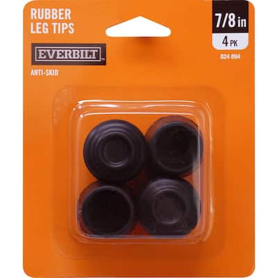 Everbilt 7 8 In Black Rubber Leg Tips, Patio Chair Leg Caps Home Depot