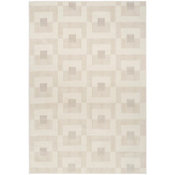 Nourison Nordic Ivory Beige 4 ft. x 6 ft. Geometric Contemporary Area Rug