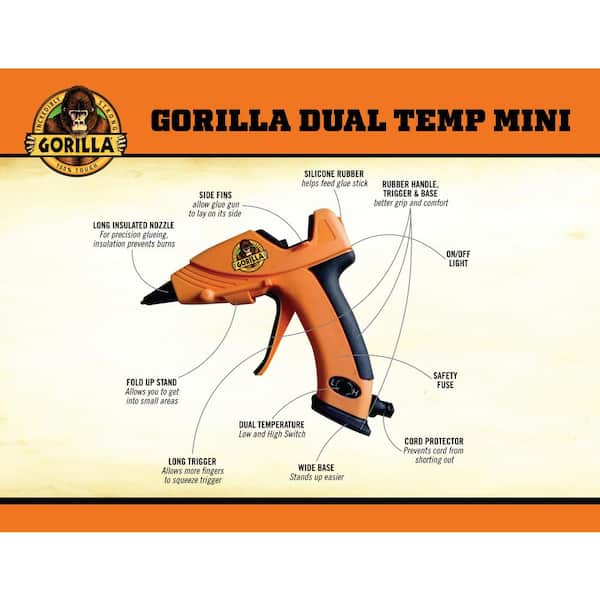 Gorilla Mini Dual-Temp Hot Glue Gun (4-Pack)