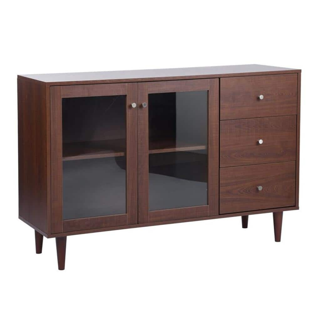 Homy Casa Gondorf Brown Storage Cabinet Sideboard With 2-Door and 3-Drawer