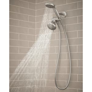 Attune 8-Spray Patterns 4 in. Wall Mount Dual Shower Head and Adjustable Handheld in Spot Resist Brushed Nickel