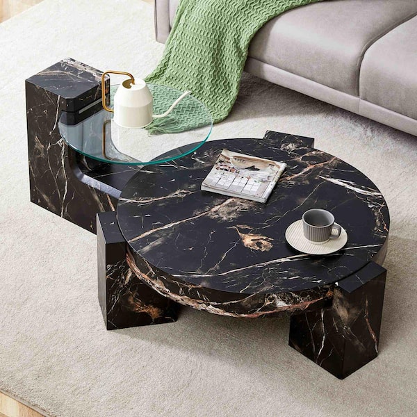 Modern 30 in. Black Specialty Wood Coffee Table