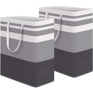100 L Fabric Laundry Basket Hamper with Handles Gray (2-Pack)