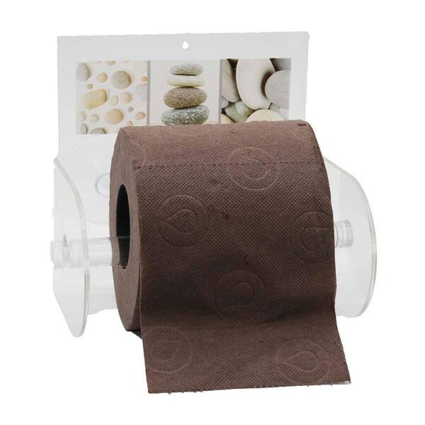 Unbranded Belle Ile Toilet Paper Holder Paper 1-Roll Holder Suction Mounted in 100% Acrylic Gray, White, Brown, Multicolor
