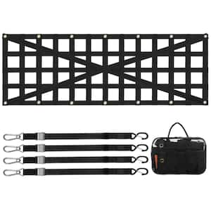 Tailgate Net, 54 in. x 18 in., Rope, Heavy Duty Cargo Net for Truck Bed with 4 Adjustable Telescopic Straps, Cross