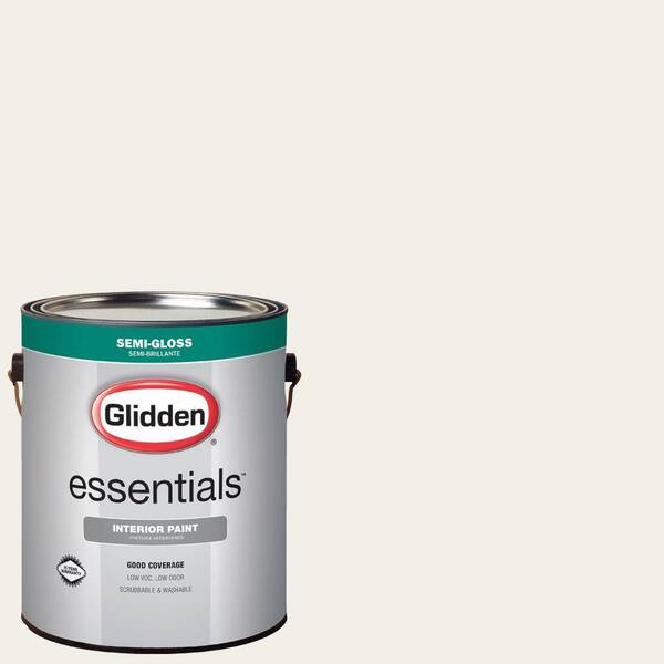 Glidden Essentials 1 gal. #HDGWN30U Fencepost White Semi-Gloss Interior Paint