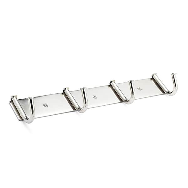 Richelieu Hardware 12-5/8 in. (322 mm) Brushed Nickel Contemporary Hook Rack