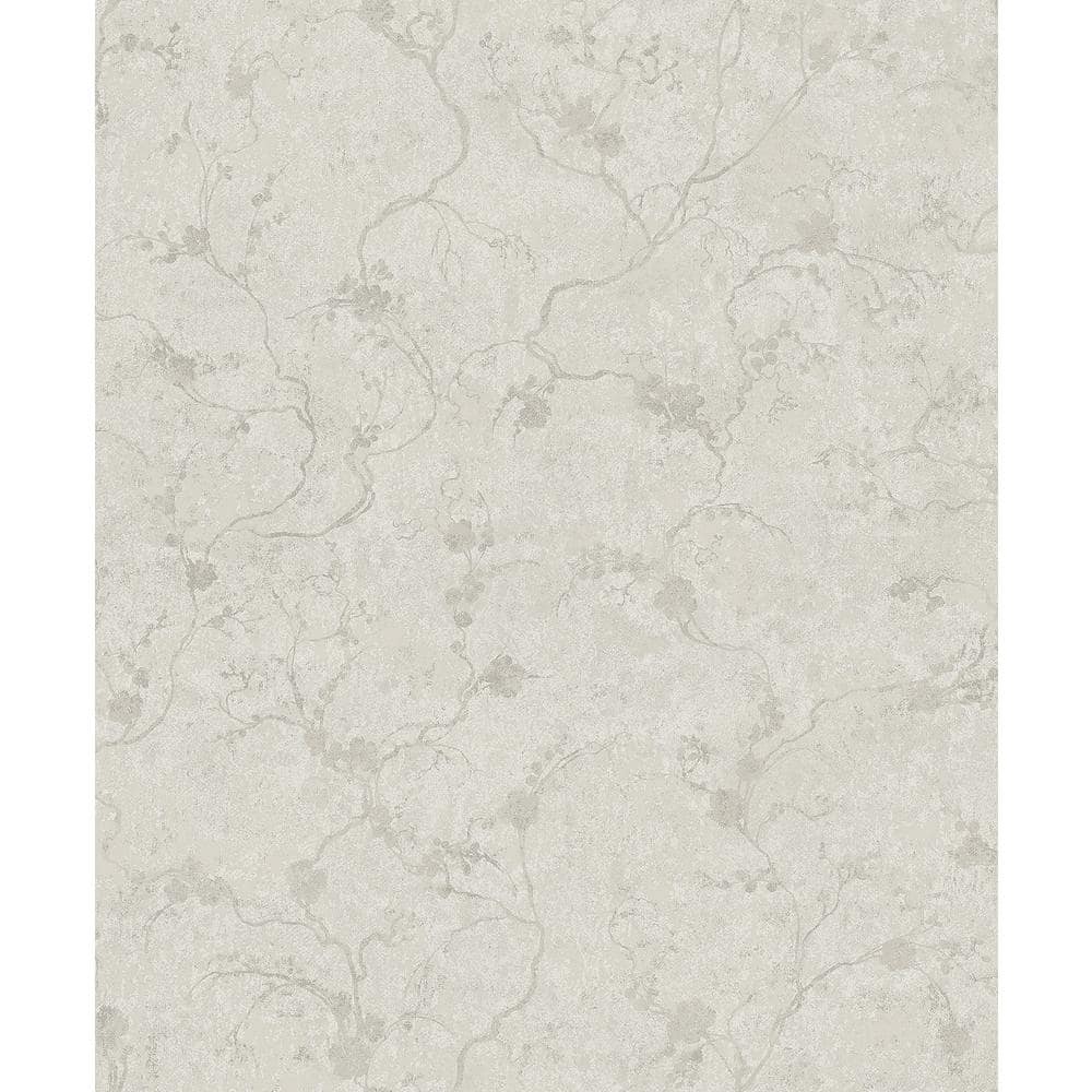 Mahina Silver Floral Vine Non-Woven Wallpaper Roll