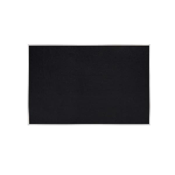 ghent Recycled Rubber 48 in. x 72 in. Bulletin Board with Aluminum Frame, Black, (1-Pack)