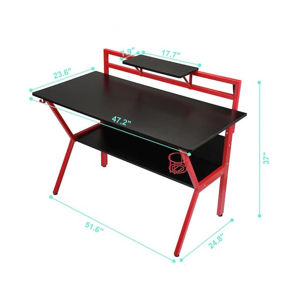 Gaming table PLAY black and red Color 136x86x56 cm. Gaming table