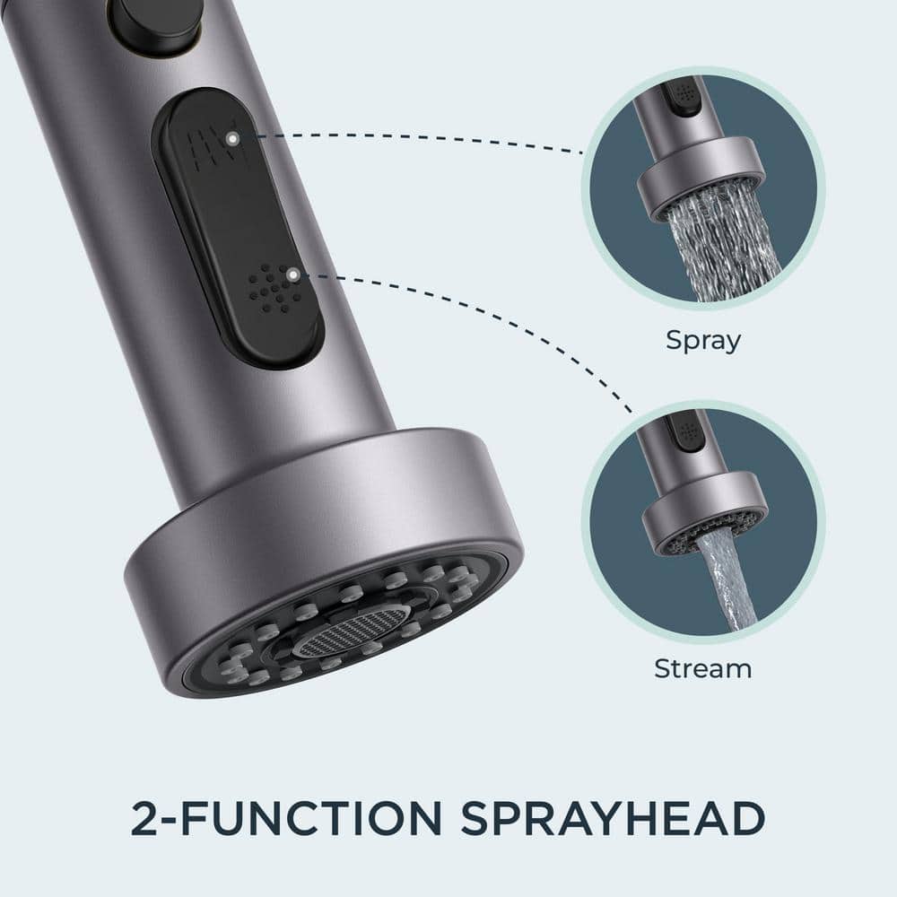 Matte Black Stainless Steel Pull Down Kitchen Faucet