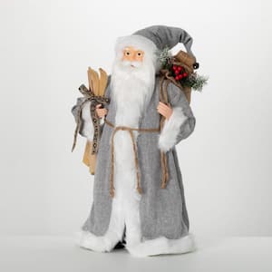 24 in. Christmas Rustic Santa with Rope Belt