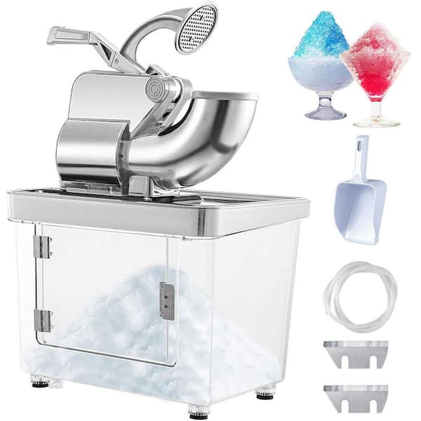 VEVOR 1196 oz. White Commercial Ice Crusher ETL Approved Stainless Steel Electric Snow Cone Machine Shaved Ice Machine