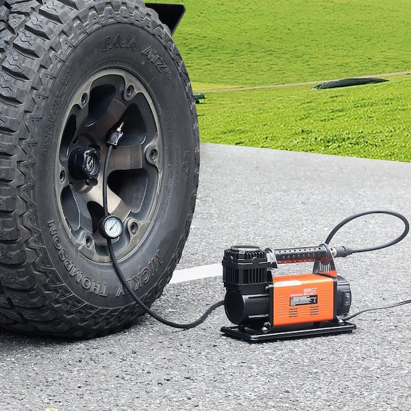 13.2 Gal. 12V Portable Tire Inflator 7.06 CFM Heavy Duty Electric Air Compressor, 150 psi Offroad Air Pump with Adapters