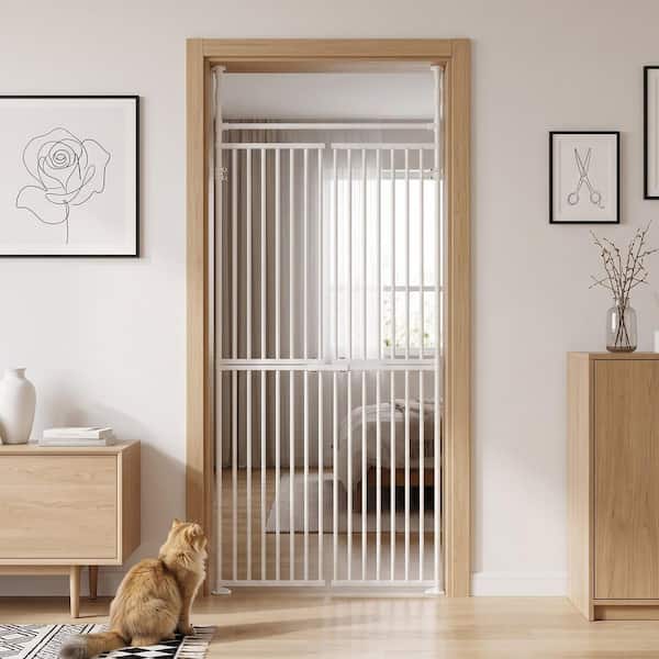 BOZTIY 75 in. Extra Tall Cat Pet Gate Adjustable 33-36 in. Wide