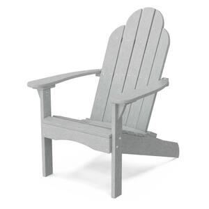 Classic Light Gray Plastic Outdoor Adirondack Chair