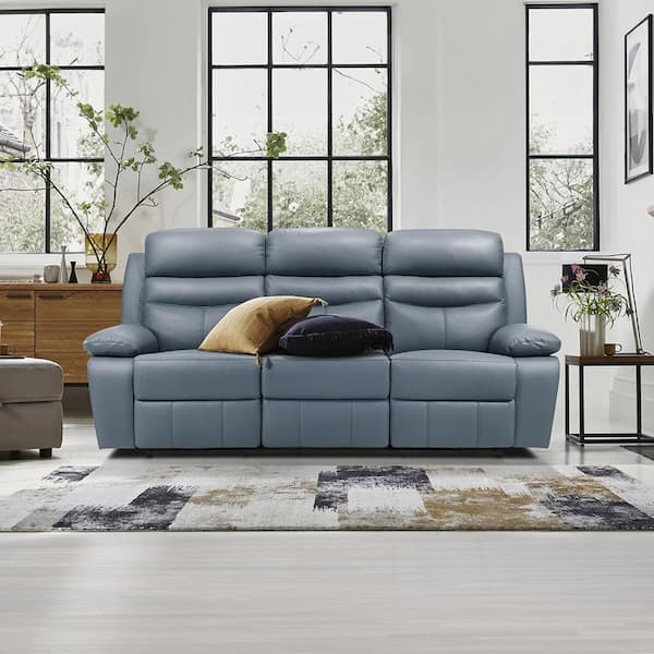 Lazzara Edelia 86.5 in. W. Pillow Top Arm Leather Rectangle