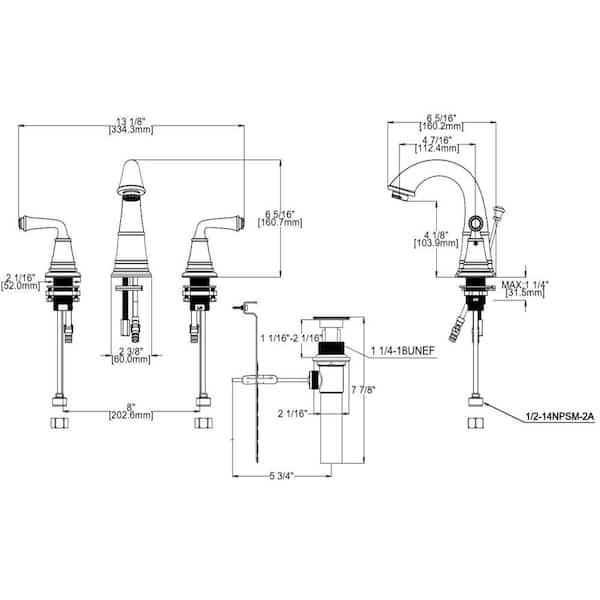 Eden 8 in. Widespread 2-Handle Bathroom Faucet in Oil Rubbed Bronze