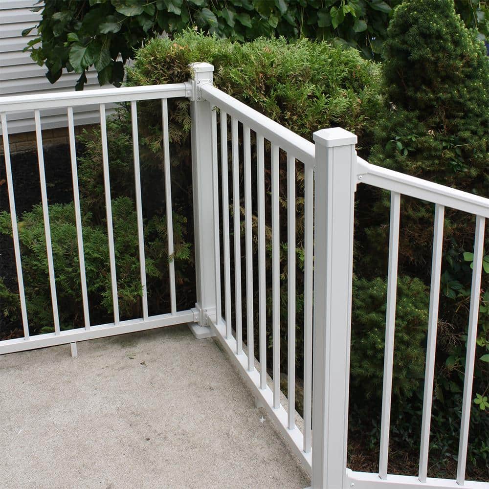 Stanford 36 in. White Aluminum Railing Kit for Decks and Porches