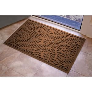 Waterhog Boxwood Dark Brown 23 in. x 35 in. PET Polyester Indoor Outdoor Doormat