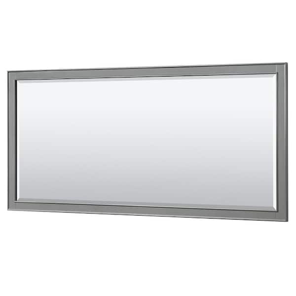 Deborah 70 in. W x 33 in. H Rectangular Framed Wall Bathroom Vanity Mirror in Dark Gray