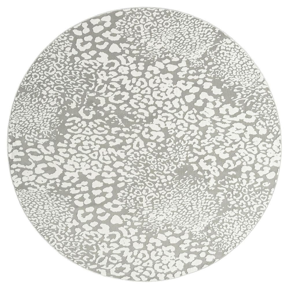 Serengeti Grey 6 ft. Round Abstract Area Rug price history on PriceWatchPro