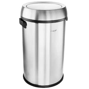 65 l 17 Gal. Swing Lid Stainless Steel Cylindrical Trash Can