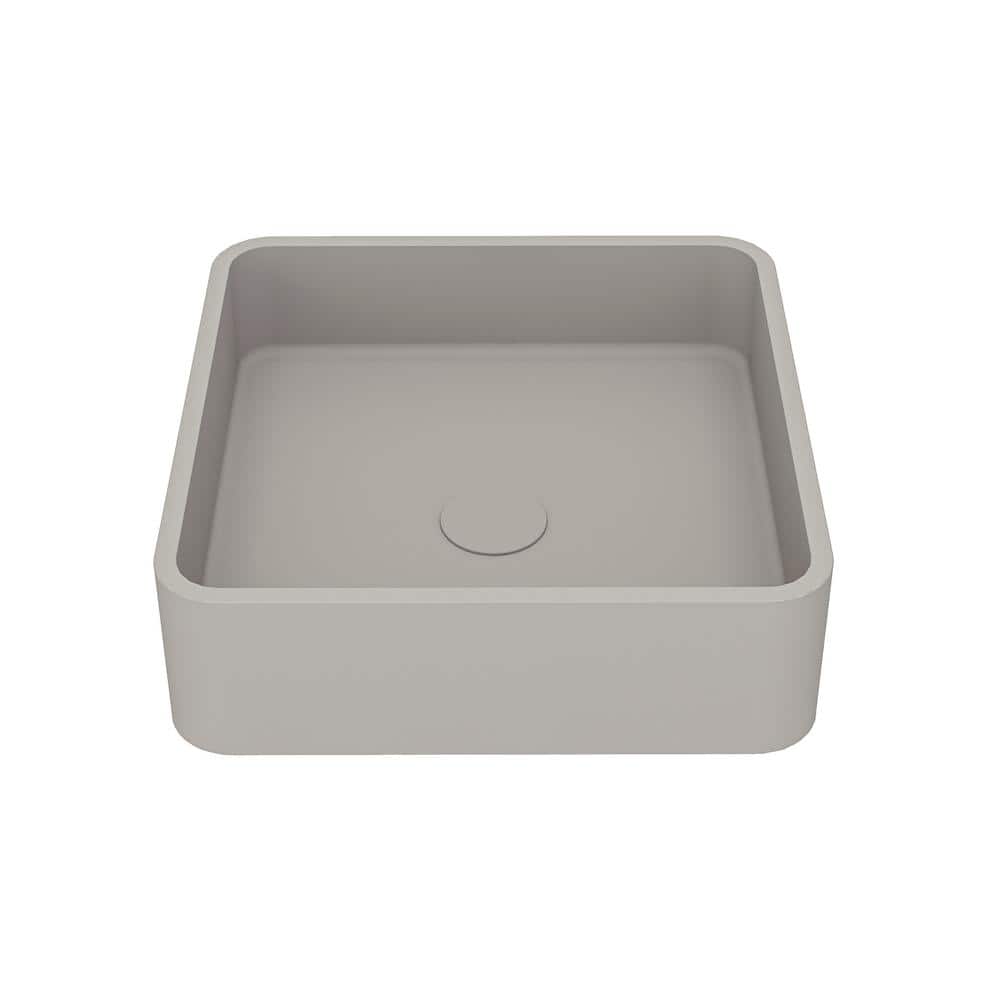Taupe Clay 15.35'' Ceramic Square Above-Counter Bathroom Sink