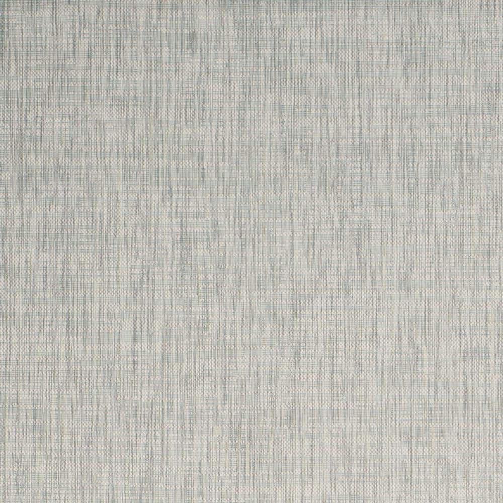 Modern Easy-Care 9' x 12' Gray and Turquoise Synthetic Area Rug