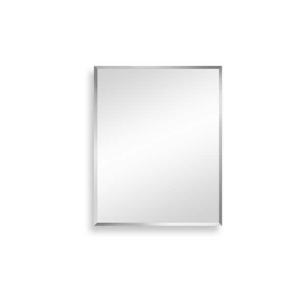 ANGELES HOME 24 in. W x 30 in. H Rectangular Silver Aluminum Recessed/Surface Mount Medicine Cabinet with Mirror,Removable Shelf