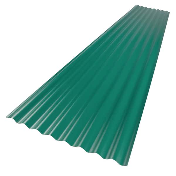 2.2 ft. x 12 ft. Corrugated Foam Polycarbonate Roof Panel in Rainforest Green