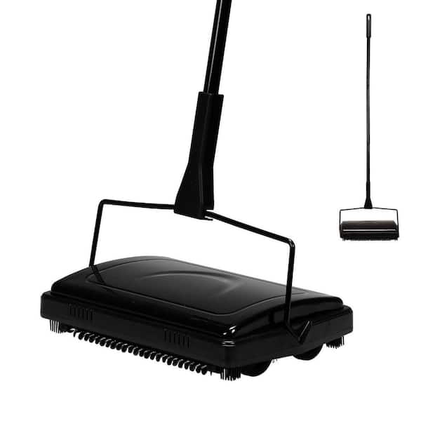Manual Cordless Carpet Cleaner for Low Carpets Rugs Undercoat Carpets Pet Hair Dust Scraps Black 1 Piece
