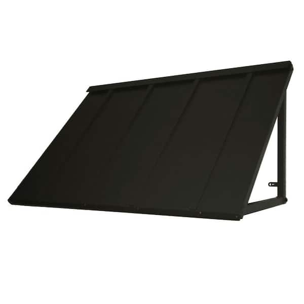 AWNTECH 6.7 ft. Houstonian Metal Standing Seam Fixed Awning (80 in. W x 24 in. H x 36 in. D) Black