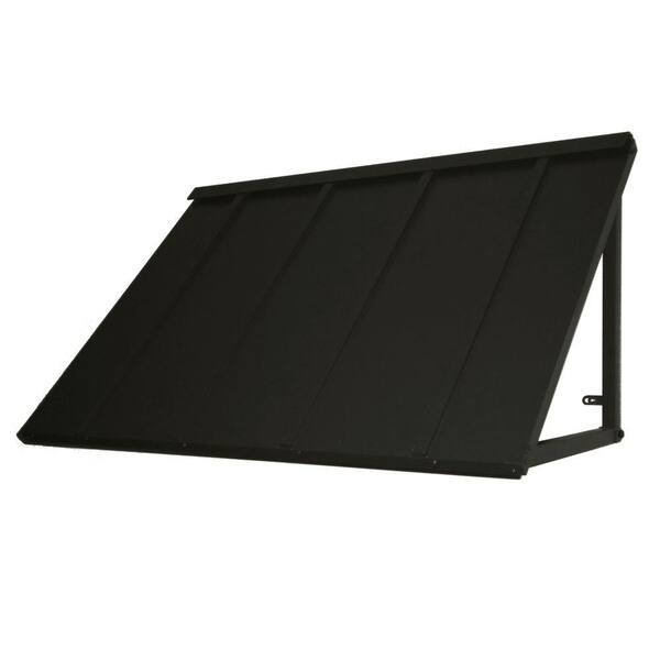 Beauty-Mark 3 ft. Houstonian Metal Standing Seam Fixed Awning (24 in. H x 36 in. D) in Black