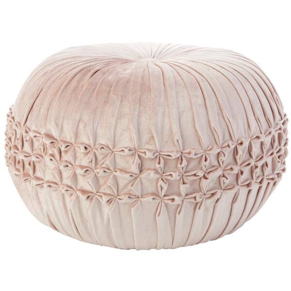 Mina Victory Sofia Blush 20 in. x 20 in. x 12 in. Solid Color Throw Pillow