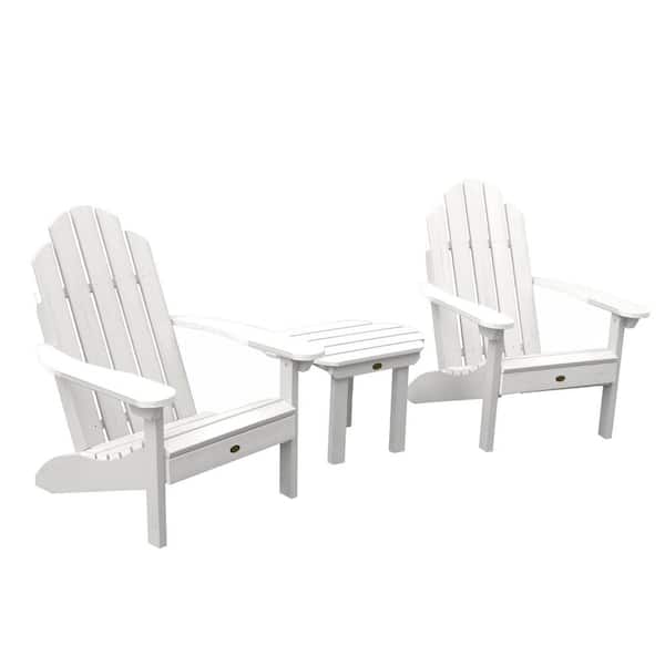 Highwood Classic Westport White 3-Piece Recycled Plastic Outdoor Conversation Set