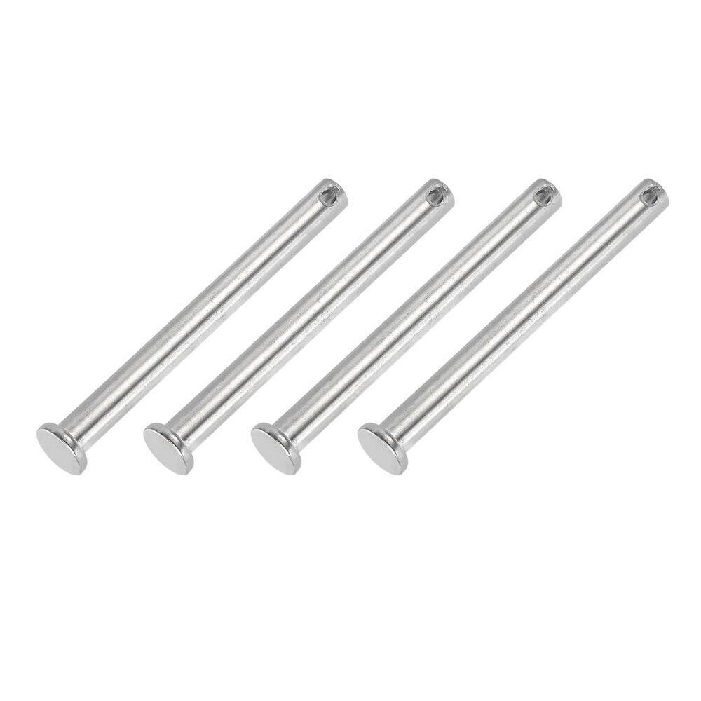 4-Pack 80 x 8 mm 304 Stainless Steel Clevis Pins, Silver Flat-Head