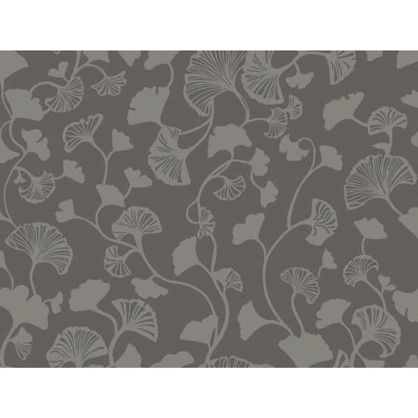 York Wallcoverings Black Gingko Trail Wallpaper, 27-in by 27-ft