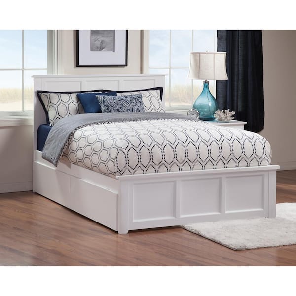 Atlantic Furniture Madison White Full Platform Bed With Matching Foot Board With 2 Urban Bed Drawers Ar8636112 The Home Depot