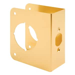 1-3/4 in. x 4-1/2 in. Thick Solid Brass Lock and Door Reinforcer, 2-1/8 in. Single Bore, 2-3/4 in. Backset